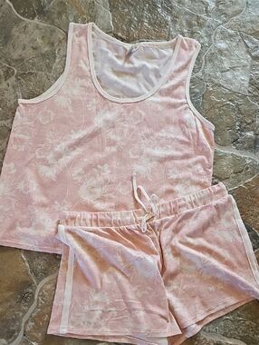 Lucky Brand Pink & White Floral Tank Top and Shorts Sleep Set
